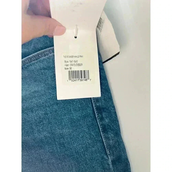 MOTHER The Stunner Ankle Fray Jeans Crate Digger Size 32 - Picture 8 of 14